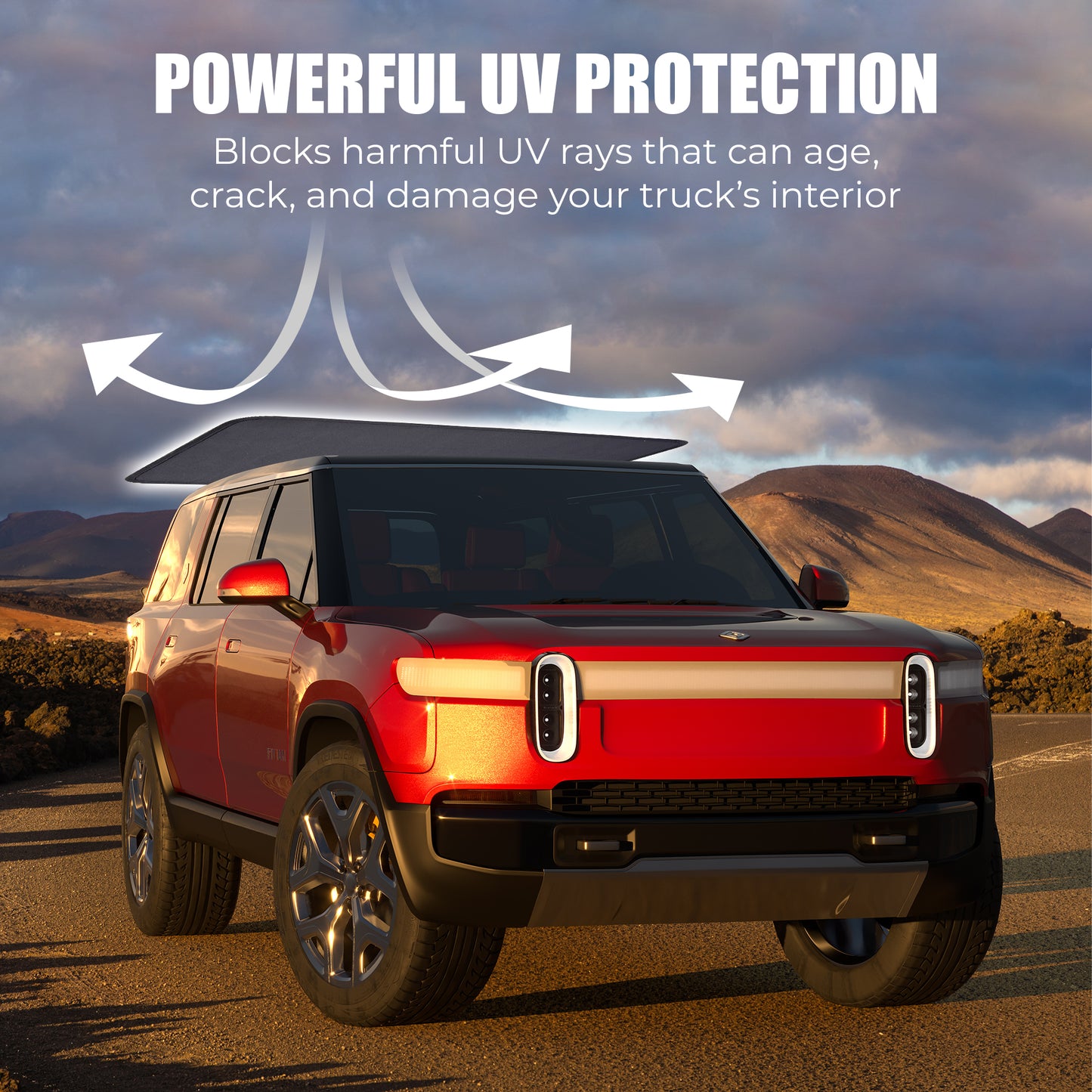 Good Life + Style Foldable Third Row Roof Sunshade for Rivian R1S