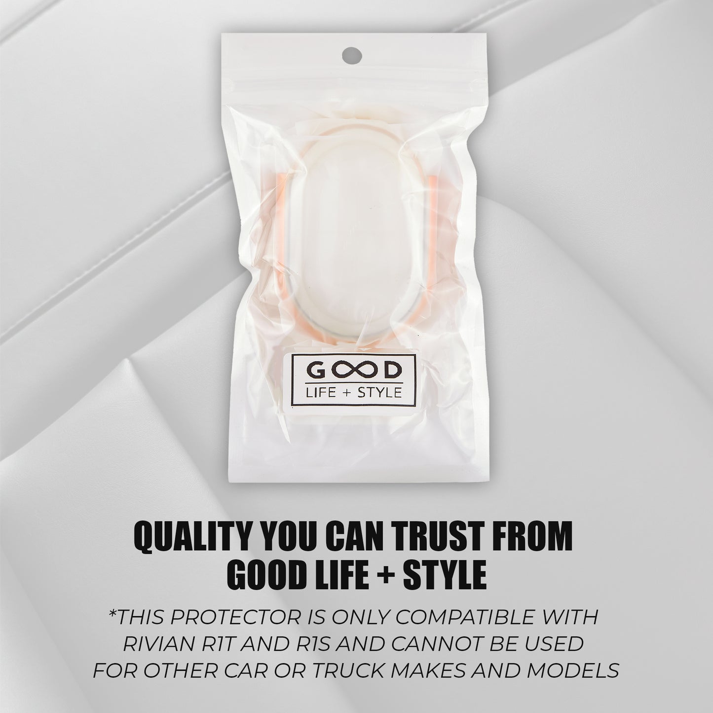 Good Life + Style Shock and Drop-Resistant Smart Car Key Protector for Rivian R1T and R1S, Black