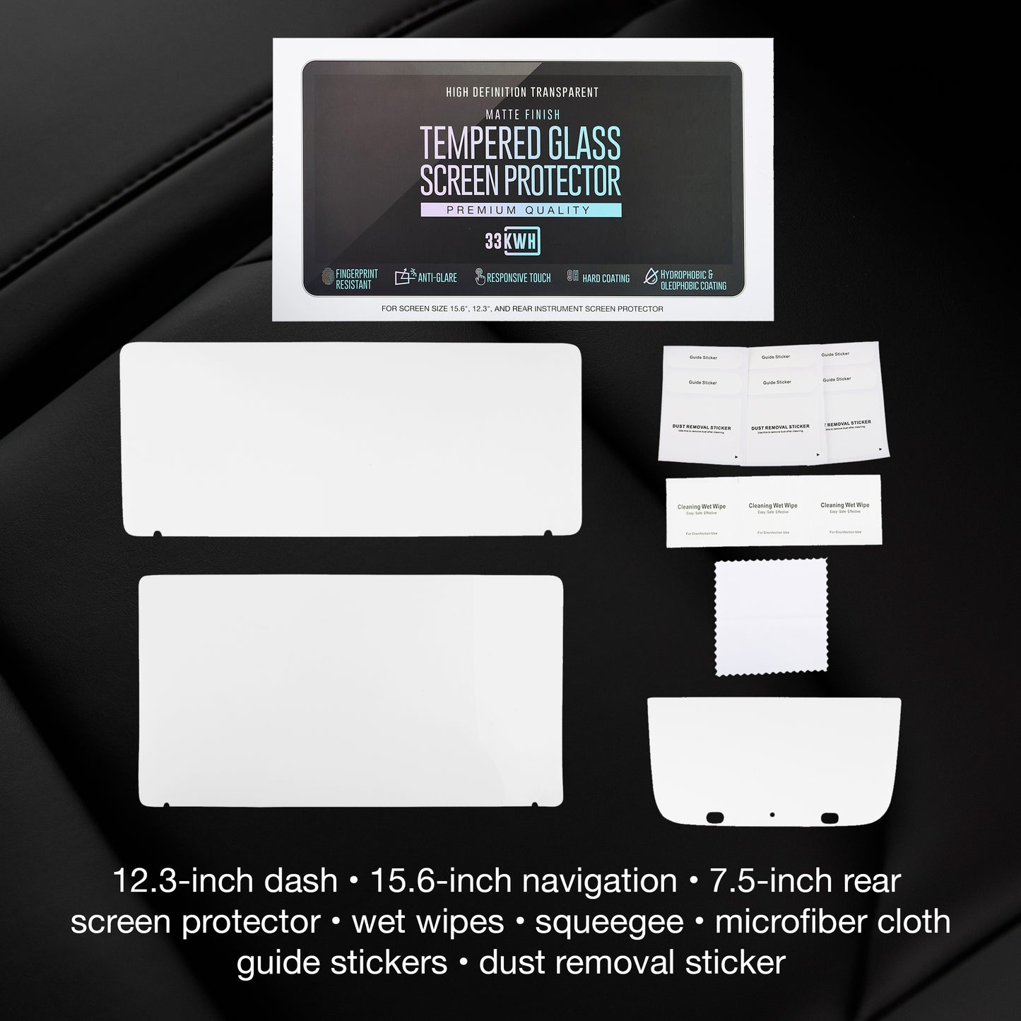 Good Life + Style Tempered Glass Display Screen Protector Kitfor 2022 2023 Rivian R1T R1S, 3 Screens