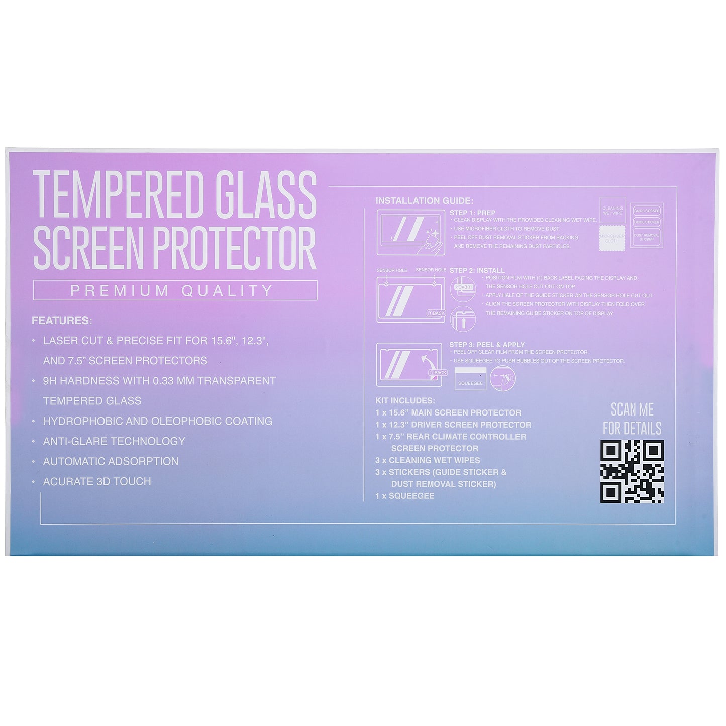 Good Life + Style Tempered Glass Display Screen Protector Kitfor 2022 2023 Rivian R1T R1S, 3 Screens