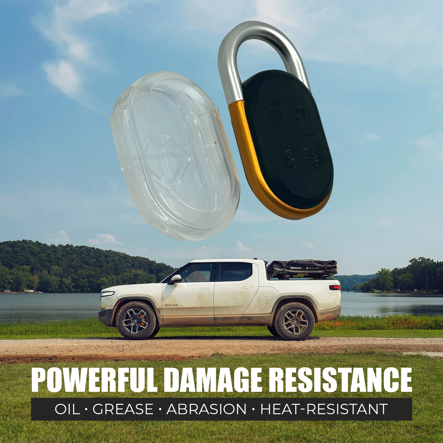 Good Life + Style Shock and Drop-Resistant Smart Car Key Protector for Rivian R1T and R1S, Clear