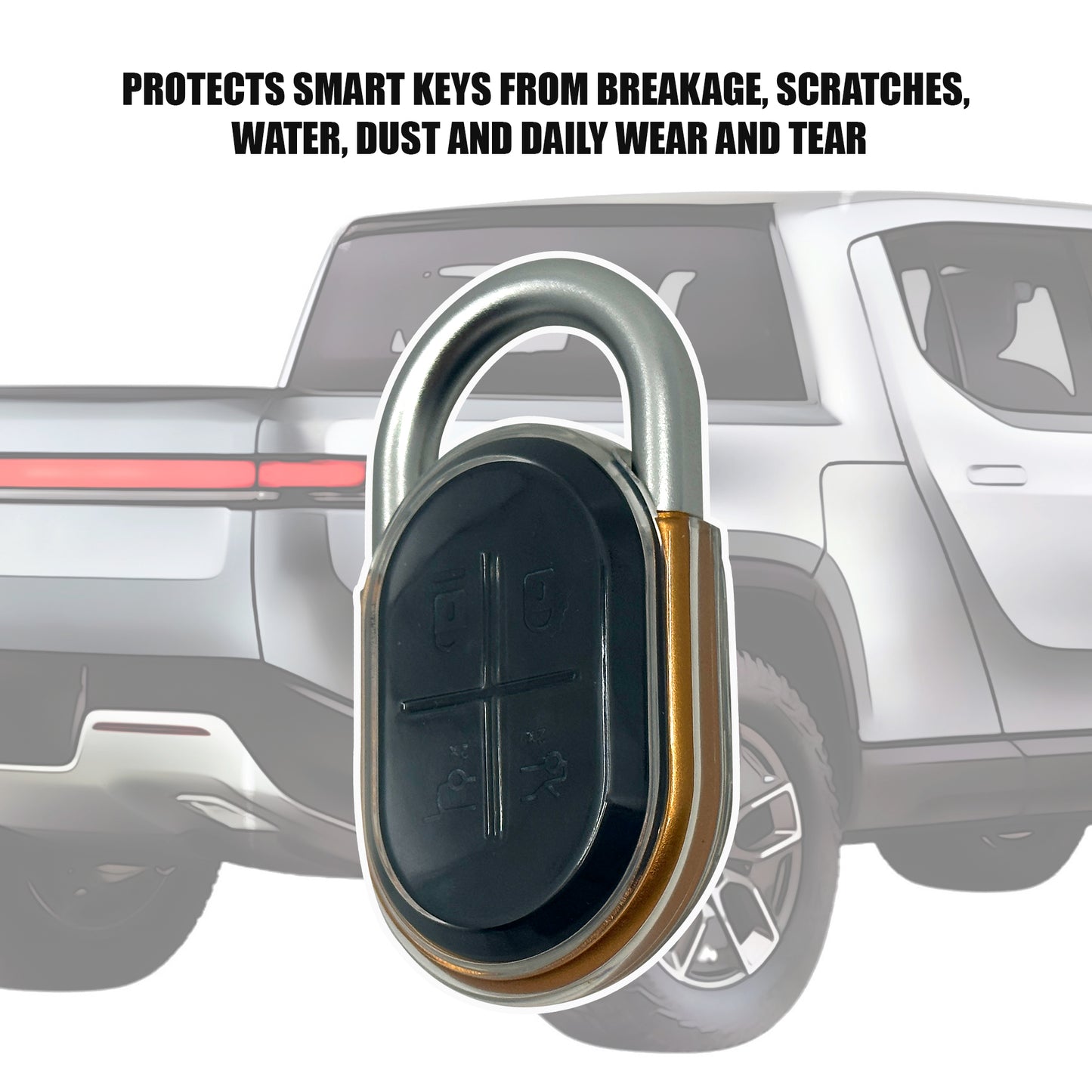 Good Life + Style Shock and Drop-Resistant Smart Car Key Protector for Rivian R1T and R1S, Clear