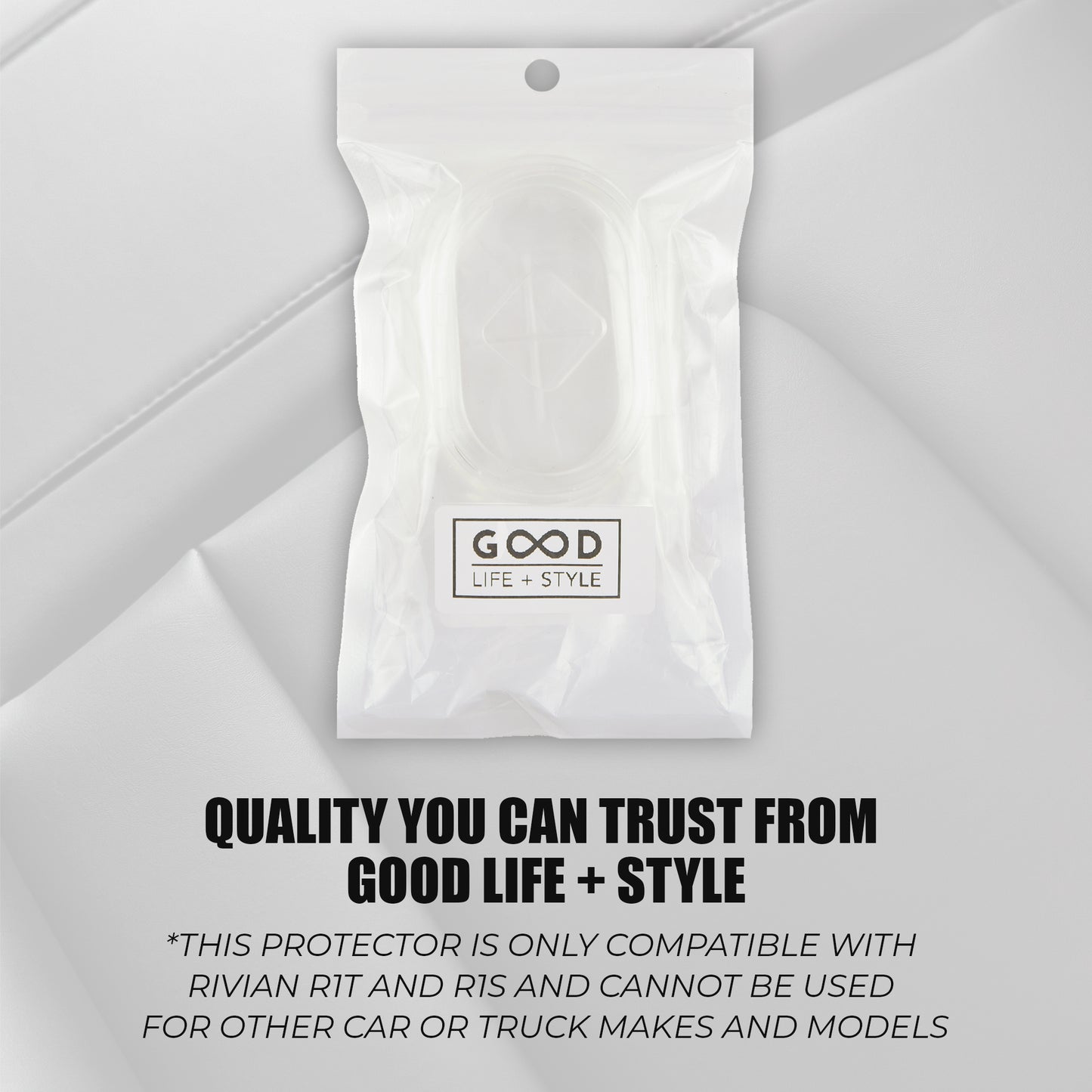 Good Life + Style Shock and Drop-Resistant Smart Car Key Protector for Rivian R1T and R1S, Clear