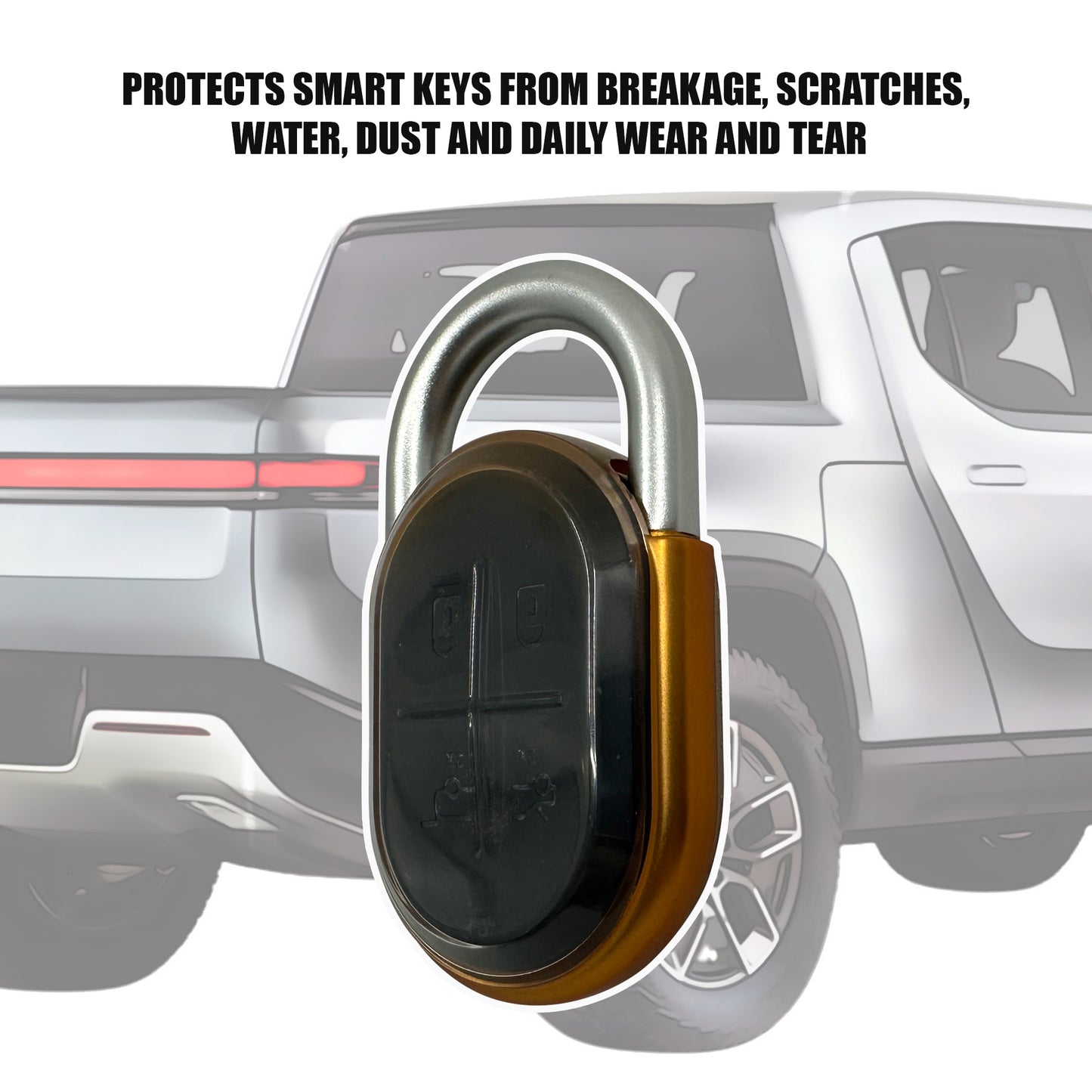 Good Life + Style Shock and Drop-Resistant Smart Car Key Protector for Rivian R1T and R1S, Orange