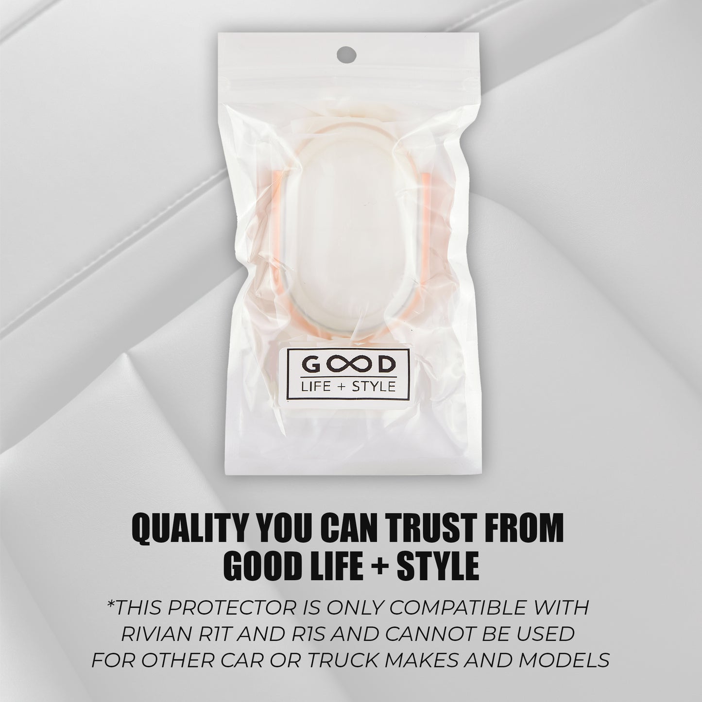 Good Life + Style Shock and Drop-Resistant Smart Car Key Protector for Rivian R1T and R1S, Orange
